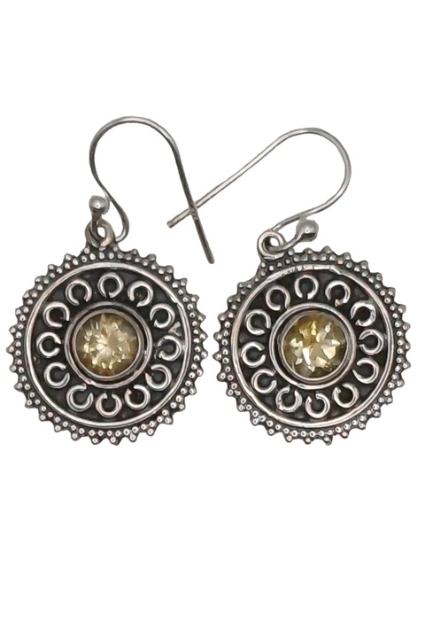 Cercei din argint 925 TSR cu pietre naturale citrin model 4MSS2