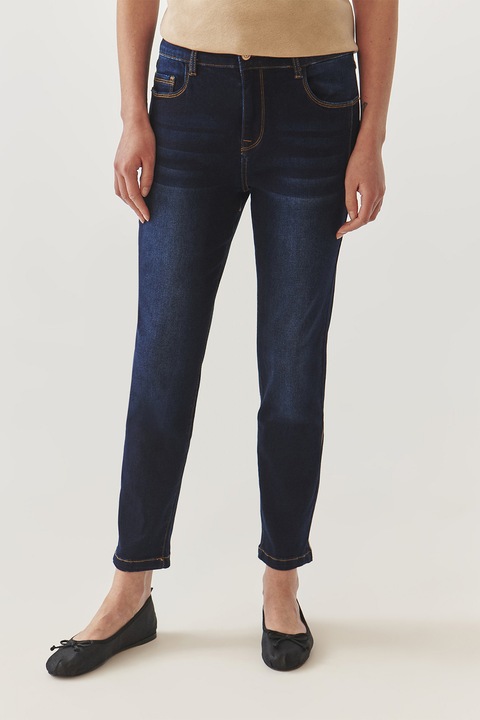 Tatuum, Blugi cu aspect decolorat, Albastru inchis, 46