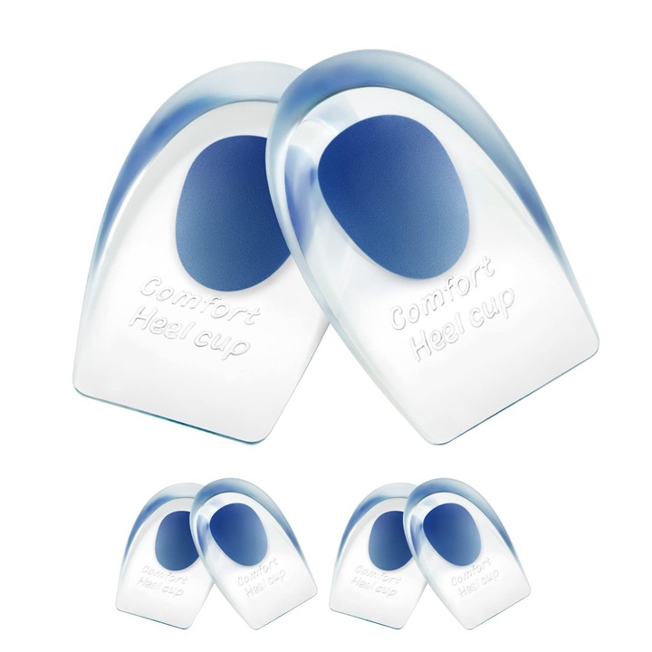 Set 2 perechi Branturi inaltatoare din silicon, lasesasies®, reutilizabile, 39-45EU, albastru transparent