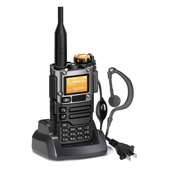 Комплект преносими радиостанции MOSMAOO®, UV-K6, Walkie Talkie, 144~148/430~440MHz, 1600mAh, Clear Communication, Long Range, Черен