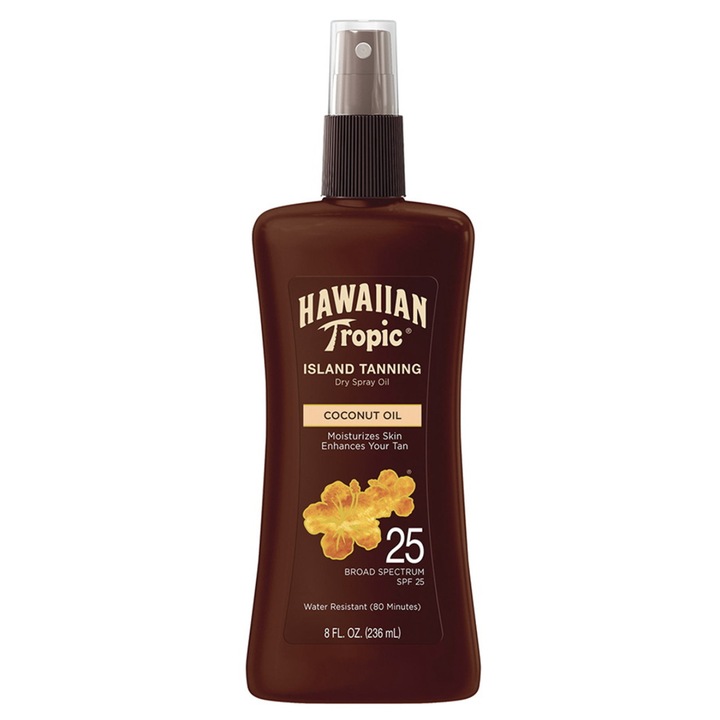 Ulei de plaja, Hawaiian Tropic, protectie UVA/UVB, SPF25, hidratant, 236 ml, maro
