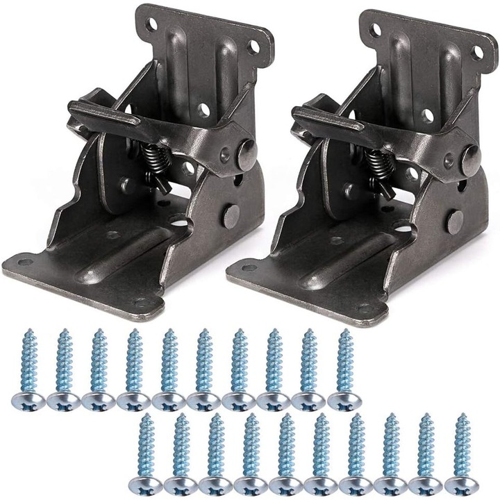 2 db önzáró zsanér szett, QttvbTna, nikkelezett szénacél, összecsukható, bútorokhoz