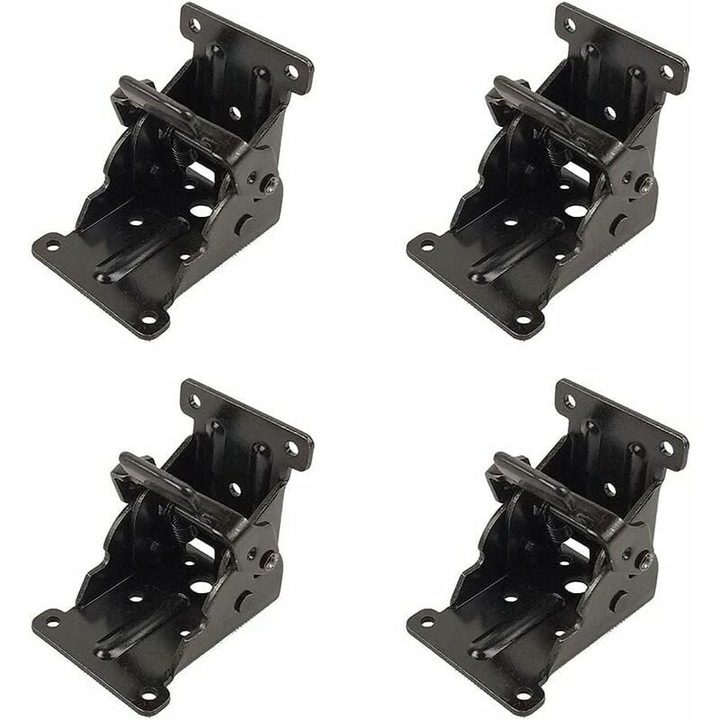 4 db Jormftte önzáró összecsukható zsanérkészlet, fekete, 90 fok, 6,8x6,3x5cm