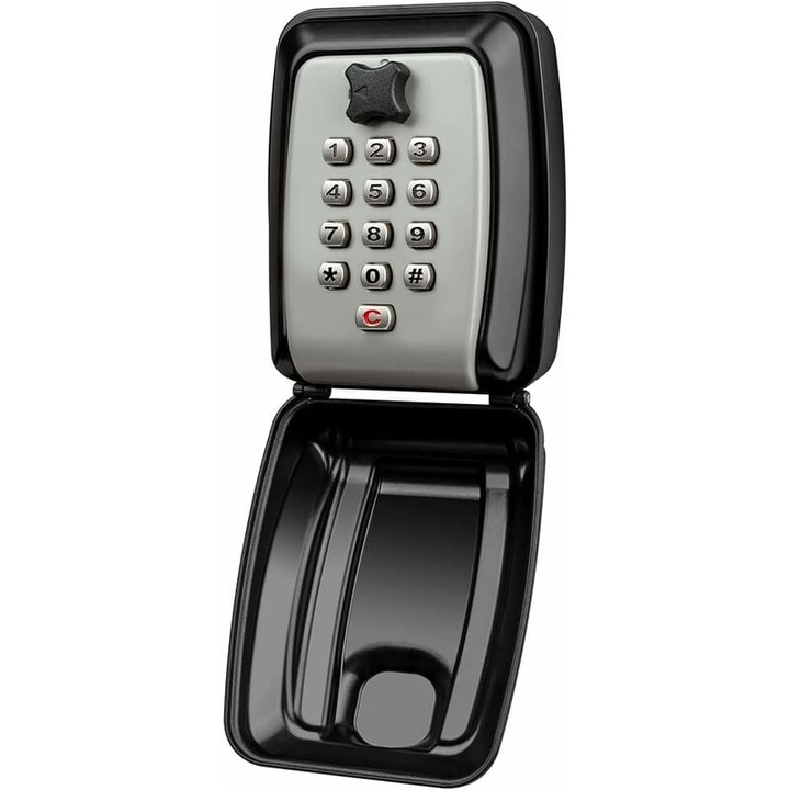 Seif de chei cu cod, rezistent la apa, dimensiuni 11.5x8.5x5.5cm, capacitate mare, montare pe perete