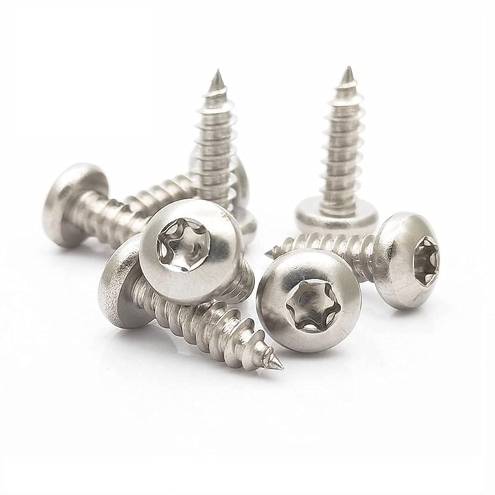 Set 50 Suruburi autofiletante, inox, cap rotund cu saiba, M4x20mm, argintiu