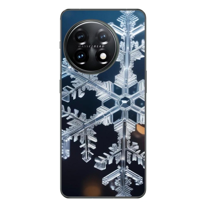 Кейс, съвместим с OnePlus 12 Silicon Gel Tpu Model Big Snowflake