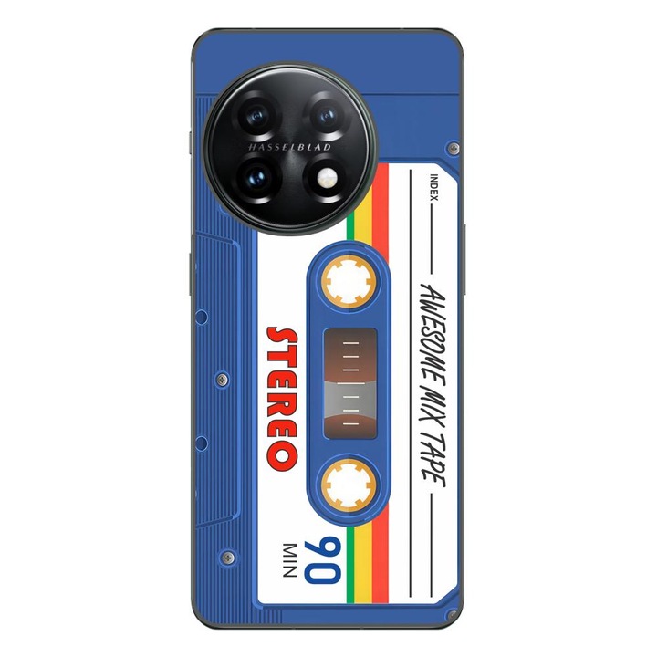 Калъф, съвместим с OnePlus 11 Silicone Gel Tpu Case Vintage Mix Tape Model