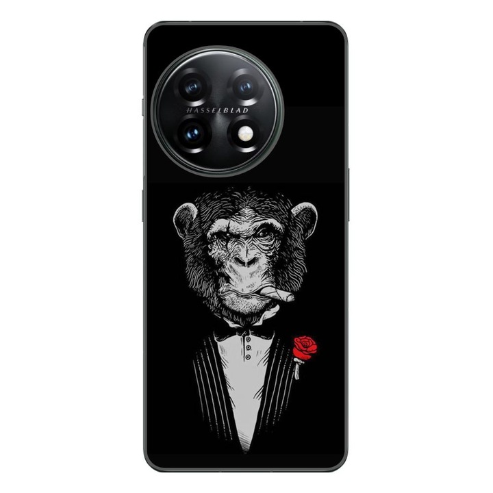 Кейс, съвместим с OnePlus 12 Silicon Gel Tpu Model Cigar Monkey