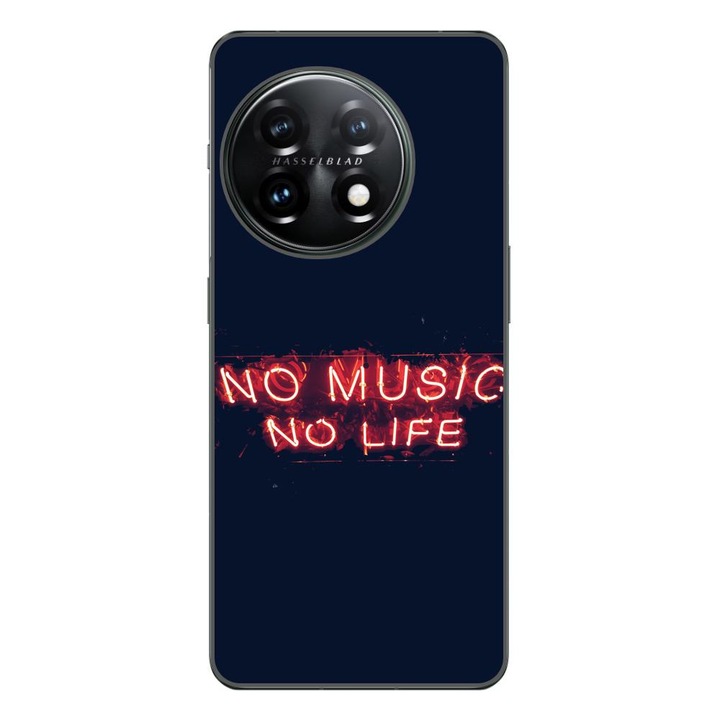 Калъф, съвместим с модел OnePlus 11 Silicon Gel Tpu No Music No Life