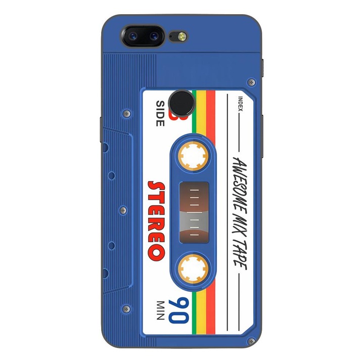 Калъф, съвместим с OnePlus 5T Silicone Gel Tpu Case Vintage Mix Tape