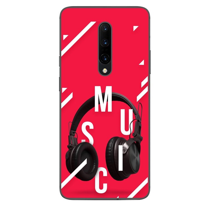Husa compatibila cu OnePlus 7 Pro Silicon Gel Tpu Model Music Headphones
