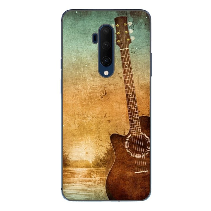 Husa compatibila cu OnePlus 7T Pro Silicon Gel Tpu Model Chitara Vintage
