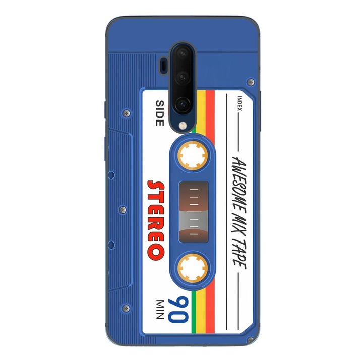 Калъф, съвместим с OnePlus 7T Pro Silicone Gel Tpu Case Vintage Mix Tape