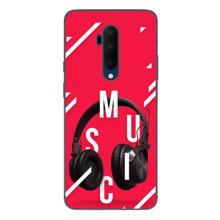 Husa compatibila cu OnePlus 7T Pro Silicon Gel Tpu Model Music Headphones