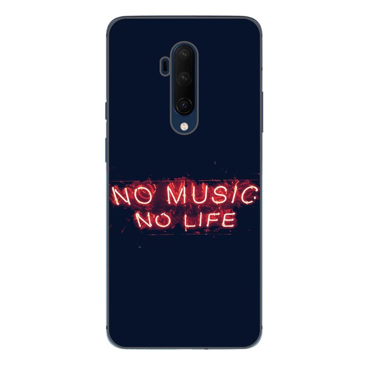 Калъф, съвместим с модел OnePlus 7T Pro Silicon Gel Tpu No Music No Life