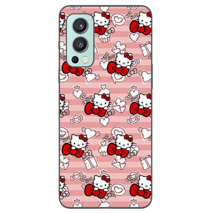 Калъф, съвместим с модел OnePlus Nord 2 Silicon Gel Tpu Hello Kitty Pink Pattern