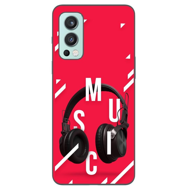 Капак, съвместим с OnePlus Nord 2 Silicon Gel Tpu модел музикални слушалки