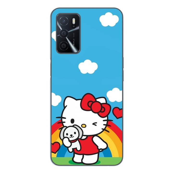 Husa compatibila cu Oppo A16 Silicon Gel Tpu Model Hello Kitty Rainbow