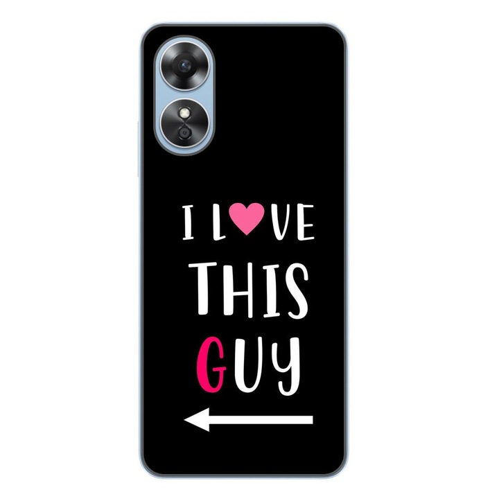 Покритие, съвместимо с Realme C33 Silicone Gel Tpu Couple Model I love This Guy