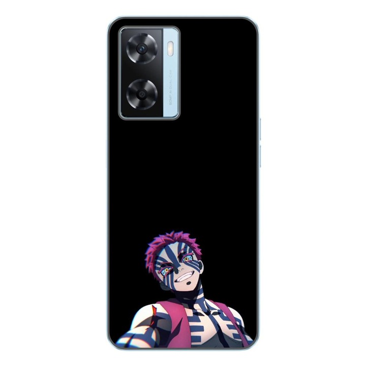 Husa compatibila cu Oppo A57s Silicon Gel Tpu Model Demon Slayer Akaza