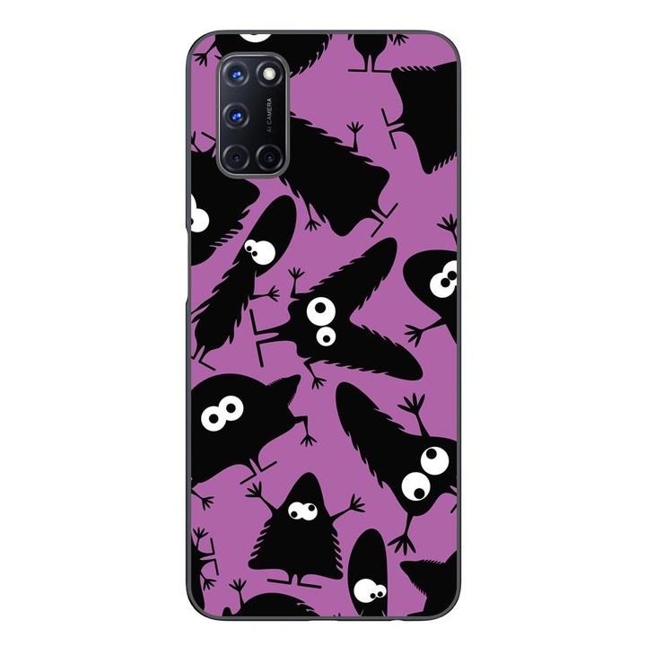 Husa compatibila cu Oppo A72 Silicon Gel Tpu Model Monstri Negri