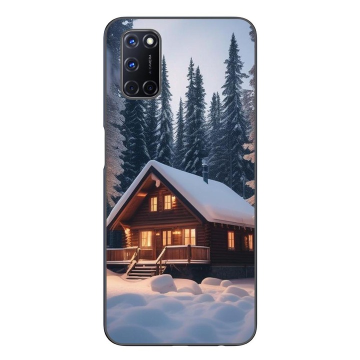 Husa compatibila cu Oppo A72 Silicon Gel Tpu Model Peisaj Iarna Cabana