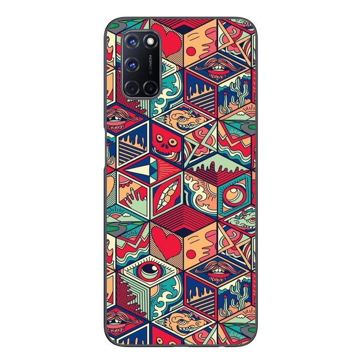 Husa compatibila cu Oppo A72 Silicon Gel Tpu Model Pop Art Geometric