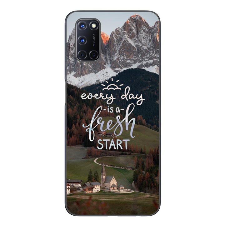 Husa compatibila cu Oppo A72 Silicon Gel Tpu Model Mesaj Fresh Start