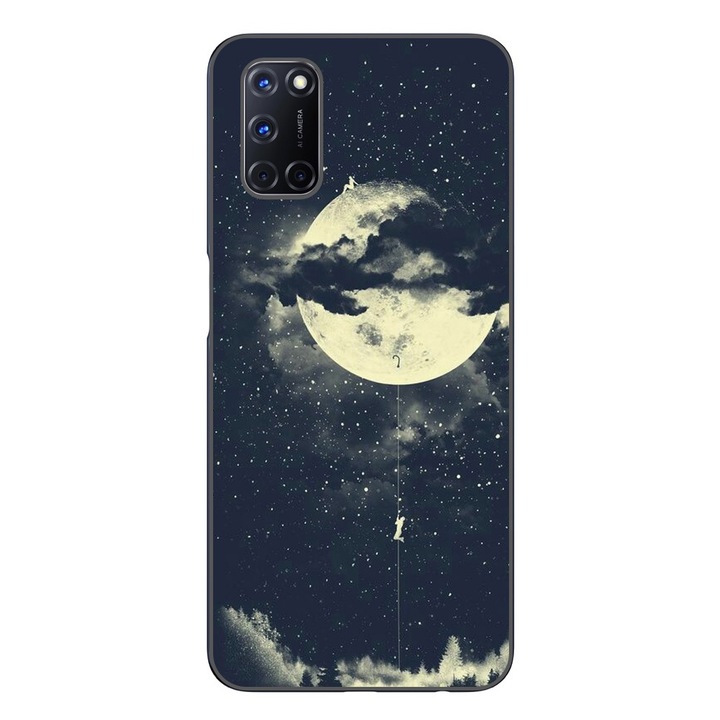 Husa compatibila cu Oppo A72 Silicon Gel Tpu Model Moon Climbing