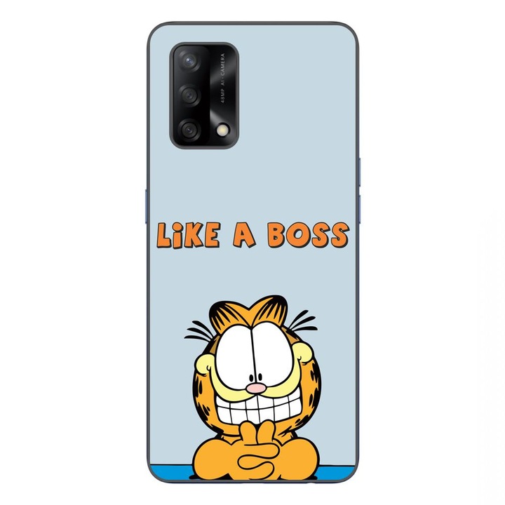 Husa compatibila cu Oppo A74 4G Silicon Gel Tpu Model Garfield Like A Boss