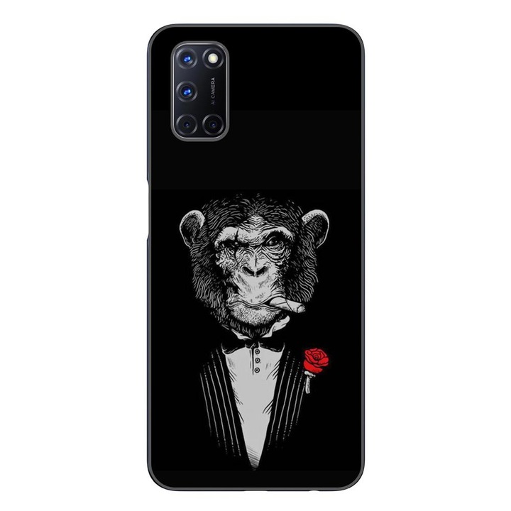 Husa compatibila cu Oppo A72 Silicon Gel Tpu Model Cigar Monkey