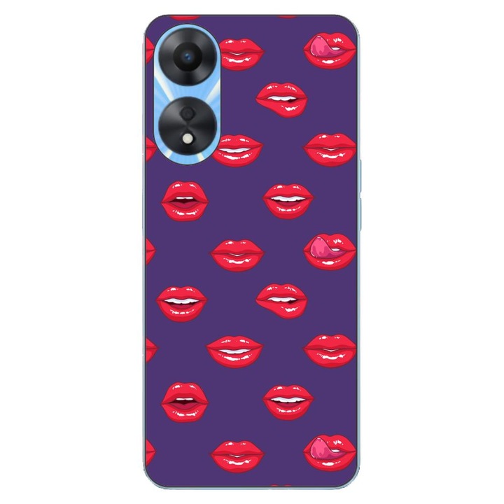 Husa compatibila cu Oppo A78 4G (CPH2565) Silicon Gel Tpu Model Buze Pattern