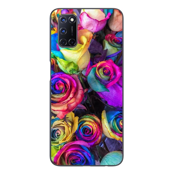 Husa compatibila cu Oppo A72 Silicon Gel Tpu Model Trandafiri Colorati