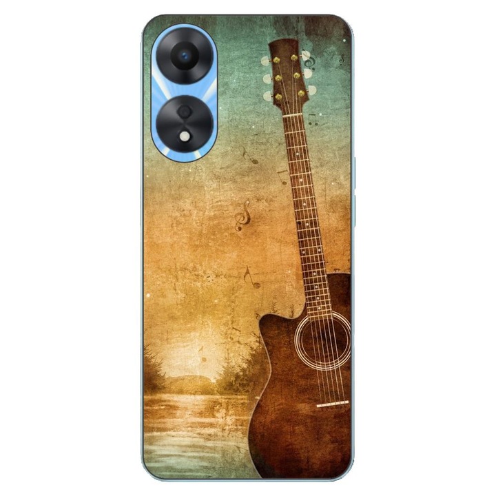 Husa compatibila cu Oppo A78 4G (CPH2565) Silicon Gel Tpu Model Chitara Vintage