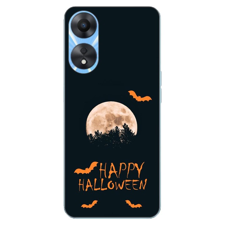 Husa compatibila cu Oppo A78 4G (CPH2565) Silicon Gel Tpu Model Happy Halloween Luna Plina