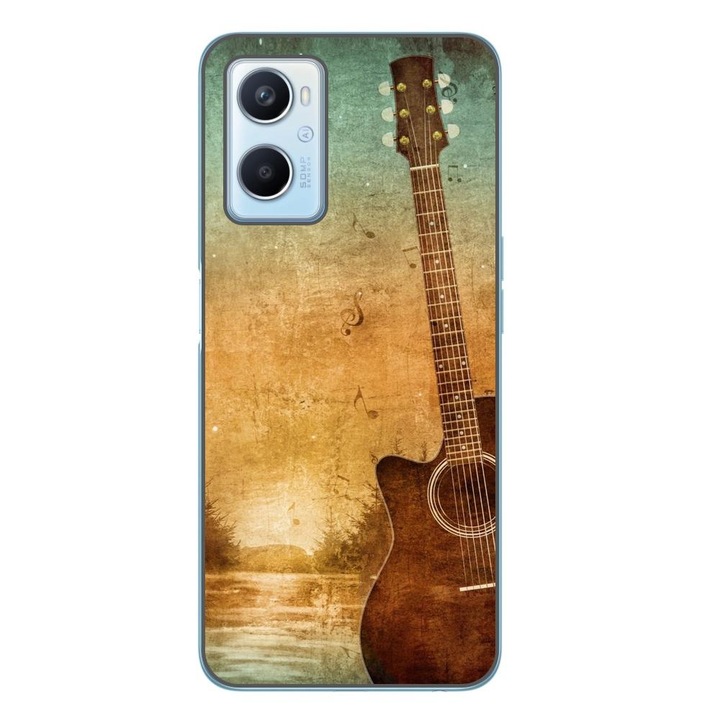 Husa compatibila cu Oppo A96 4G Silicon Gel Tpu Model Chitara Vintage