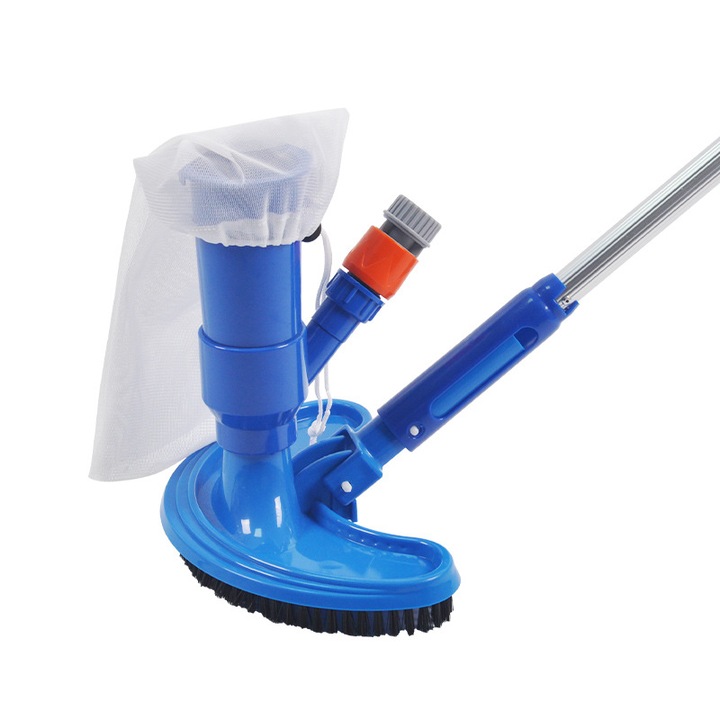 Инструменти за почистване на басейн, преносима смукателна глава, полукръгла форма, с четка за дъно, комплект