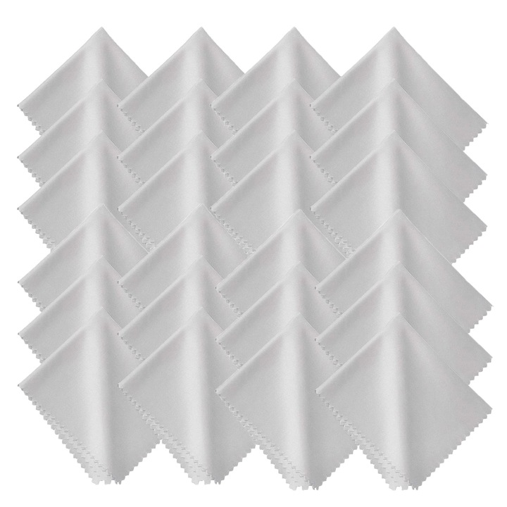 Комплект от 18 кърпички за очила, SIBINTA, Премахва мазнина и пръстови отпечатъци, Перфектно почистване, Машинно пране и многократна употреба, За телефон, таблет, Микрофибър, 18x15см, Сиво