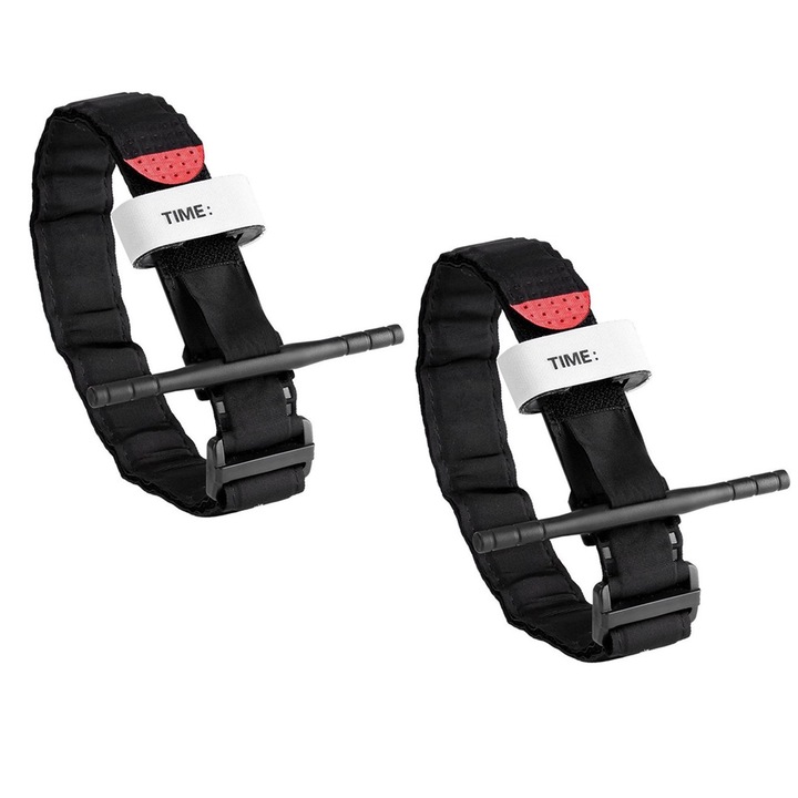 SINBINTA, 2db orvosi érszorító készlet, Állítható, Gyors kioldással vagy rögzítéssel, Összecsukható, Hordozható, Könnyen használható, Egykezes működtetés, Nylon/műanyag, 38x95cm, Fekete