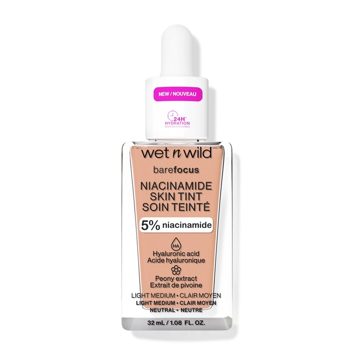 Фон дьо тен, Wet n Wild, Bare Focus Niacinamide, Light Medium 32ml