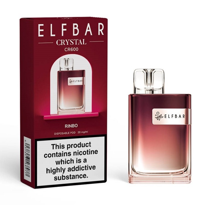 Tigara electronica de unica folosinta, ELF BAR Crystal CR600 - Rinbo, 2ml, 20mg NicSalt, autonomie 600 pufuri