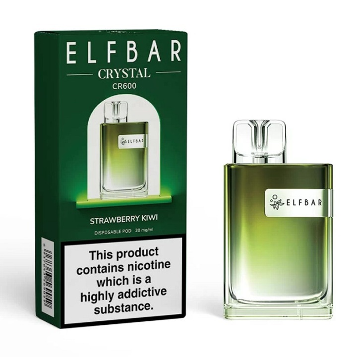 Tigara electronica de unica folosinta, ELF BAR Crystal CR600 - Strawberry Kiwi, 2ml, 20mg NicSalt, autonomie 600 pufuri