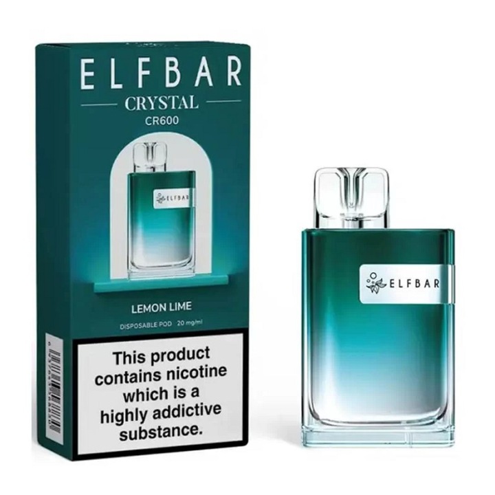 Tigara electronica de unica folosinta, ELF BAR Crystal CR600 - Lemon Lime, 2ml, 20mg NicSalt, autonomie 600 pufuri
