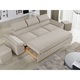 Canapea Magic, extensibila, tetiere reglabile, stofa, 250 x 90 x 90 cm, Crem