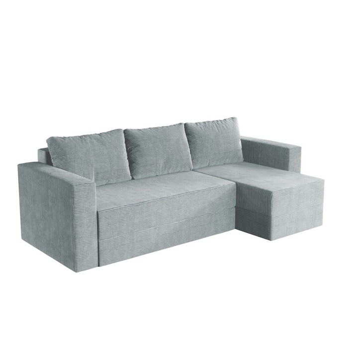 Coltar Alfa Zoom New 15, extensibil, cu lada depozitare, reiat, 250 x 140 cm, Vernil