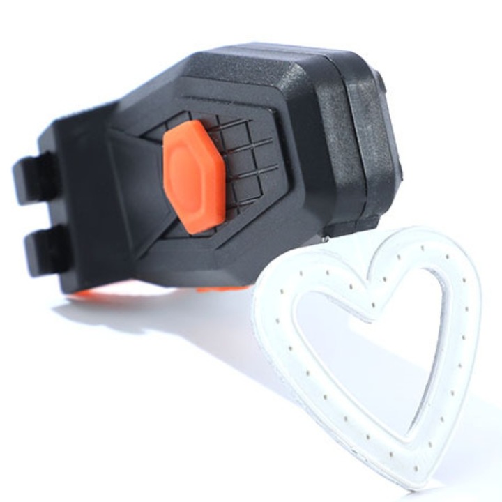 Lumina spate bicicleta, LED Lumina de avertizare, USB | Type-C, inalta luminozitate,12x8.5x3cm, inima