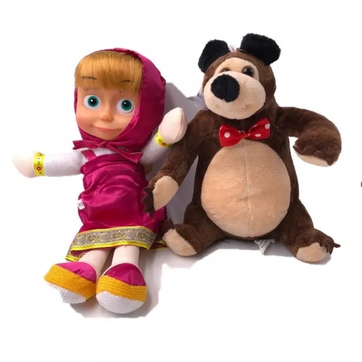 Gyerekjáték készlet, Mása és a Medve karakterek, hangok, 20 cm, Dalimag