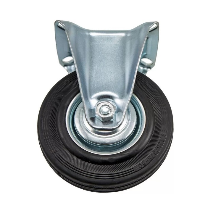 Roata pivotanta, diametru 125 mm, unidirectionala, din cauciuc, talpa 100x85 mm, 100 kg, EmaConstruct