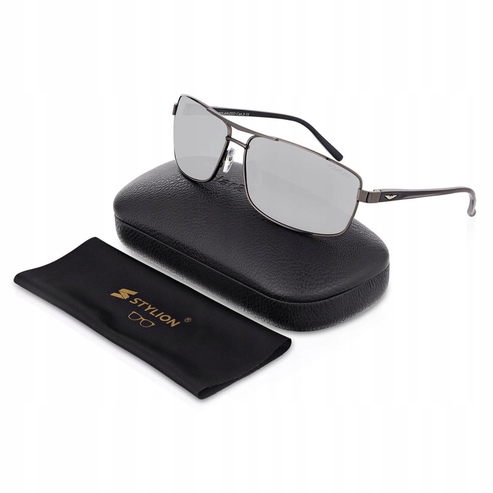 Ochelari barbatesti tip aviator, polarizati, de soare, cu efect de oglinda, PolarZone