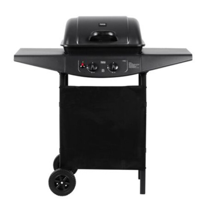 Grill 2 gázégővel, teljesítmény 5kW, fekete